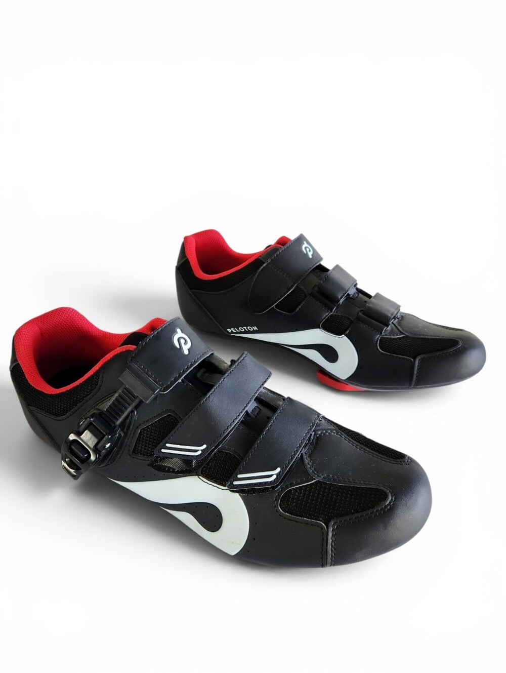 Peloton Cycling Shoes Mens Size 13.5 (48 ) With Cleats Black Red Indoor Biking